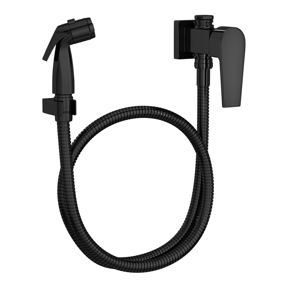 Encontraproduto.com.br - Ducha Higiênica Deca Level 1984.BL26.ACT.NO com Registro e Derivação Black Noir