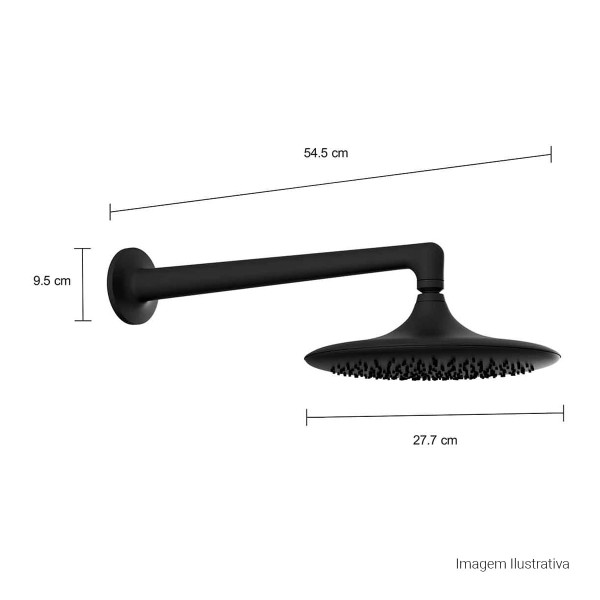 Encontraproduto.com.br - Chuveiro de Parede Redondo Jader Almeida Black Matte