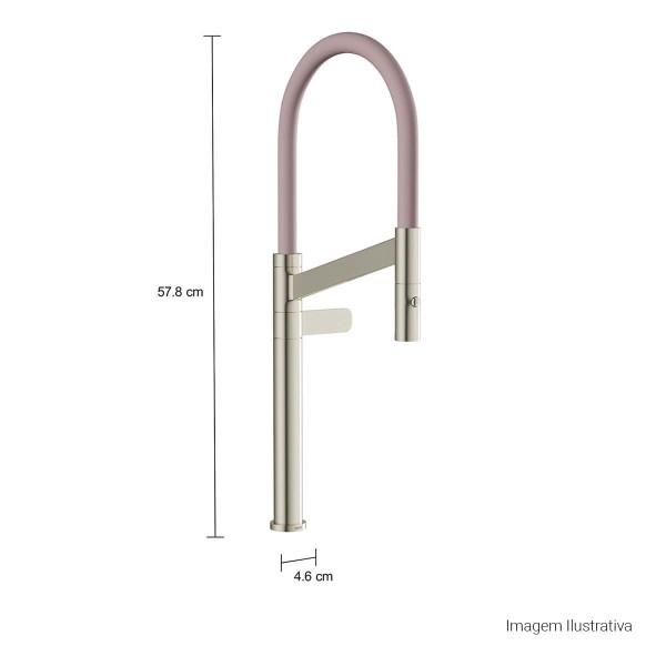 Encontraproduto.com.br - Torneira de Mesa Cozinha Bica Movel com Arejador Colore 1/2