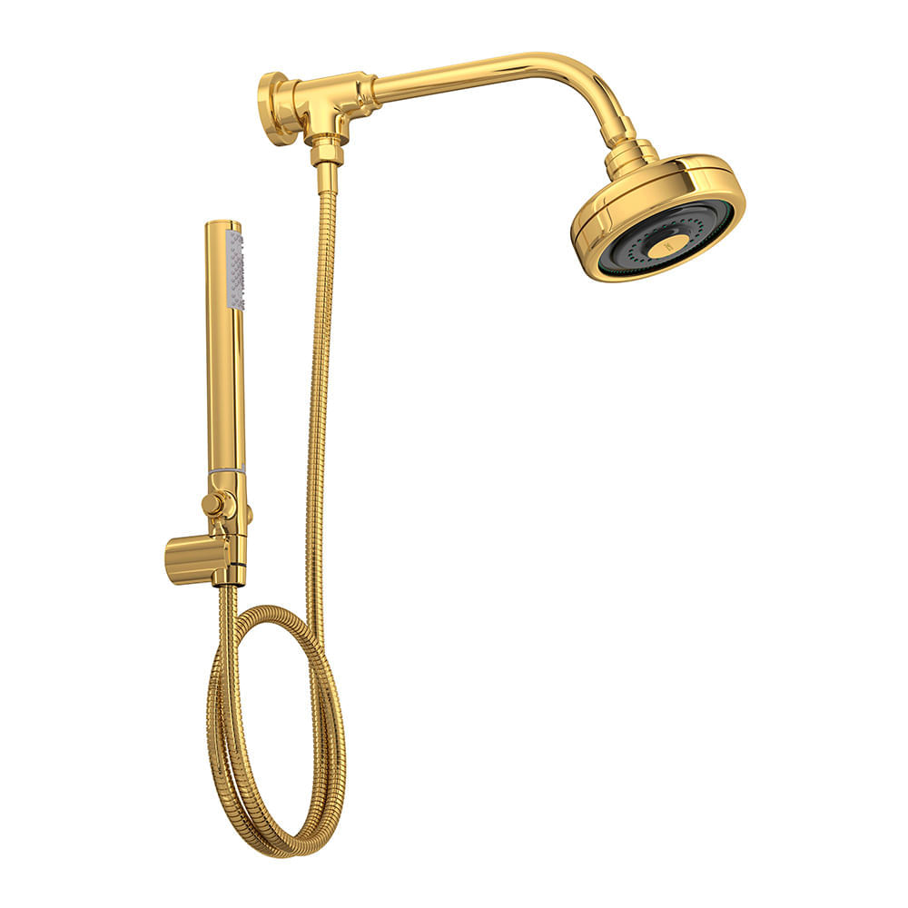 Encontraproduto.com.br - Chuveiro Deca Acqua Plus 1990.GL.STD.KIT de Parede com Desviador Gold