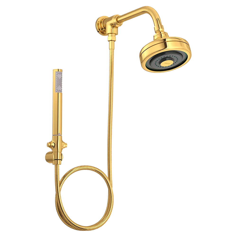 Encontraproduto.com.br - Chuveiro Deca Acqua Plus 1990.GL.STD.KIT de Parede com Desviador Gold