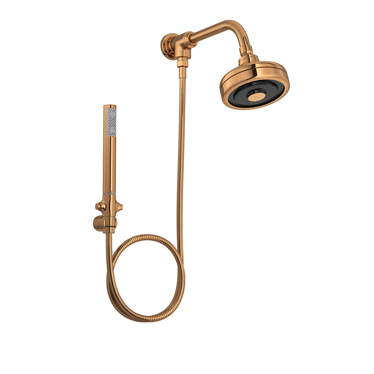 Encontraproduto.com.br - Chuveiro Deca Acqua Plus 1990.GL.STD.KIT.RD de Parede com Desviador Red Gold