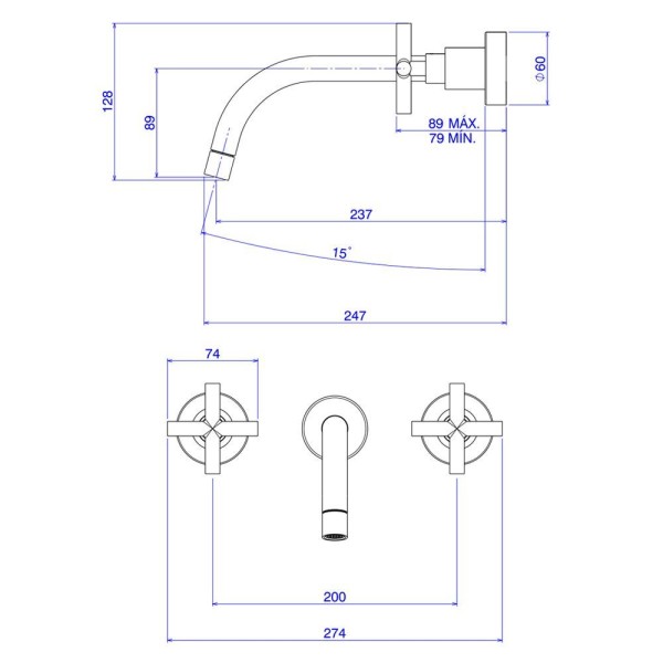 Encontraproduto.com.br - Misturador Deca de Parede para Lavatório | Duna Clássica