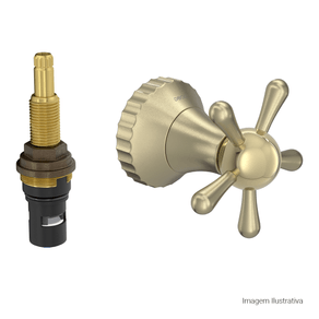 Encontraproduto.com.br - Acabamento para Registro Pressão 1/2 3/4 Perola Summer Gold Deca