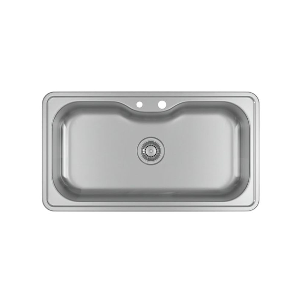 Encontraproduto.com.br - Cuba De Cozinha Retangular Facile Inox Com Deck 80x40cm - Deca