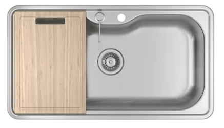 Encontraproduto.com.br - Cuba De Cozinha Retangular  Facile Inox  Com Deck E Acessorios 80x40cm - Deca
