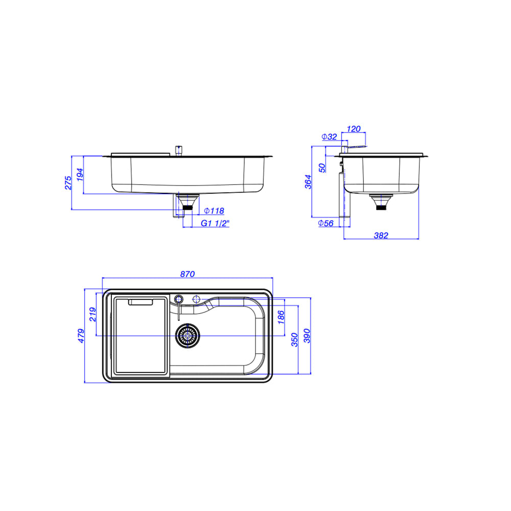 Encontraproduto.com.br - Cuba De Cozinha Retangular  Facile Inox  Com Deck E Acessorios 80x40cm - Deca