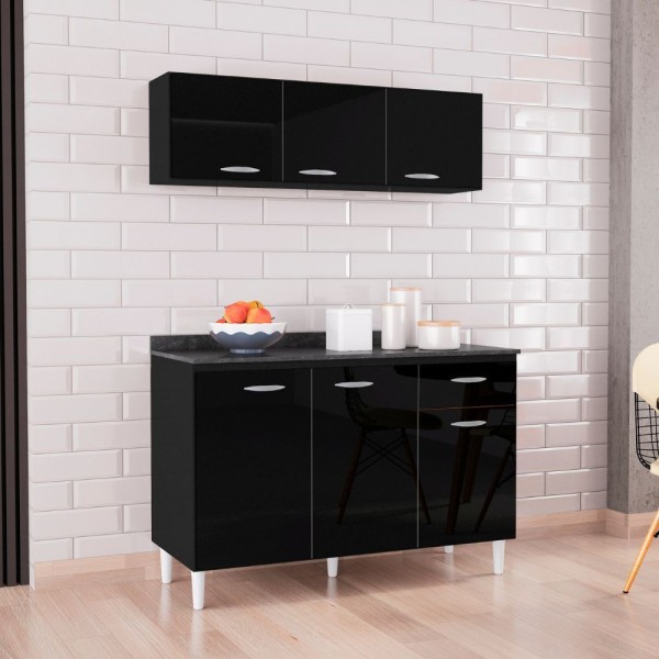 Combo Poquema Chic Aéreo Com Balcão 1,20 Preto