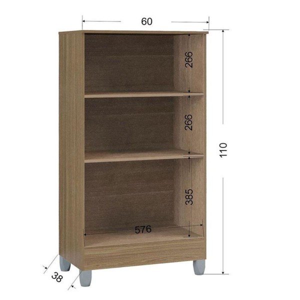 Encontraproduto.com.br - Armário Multiuso 2 Portas Pequeno Castanho - Poquema