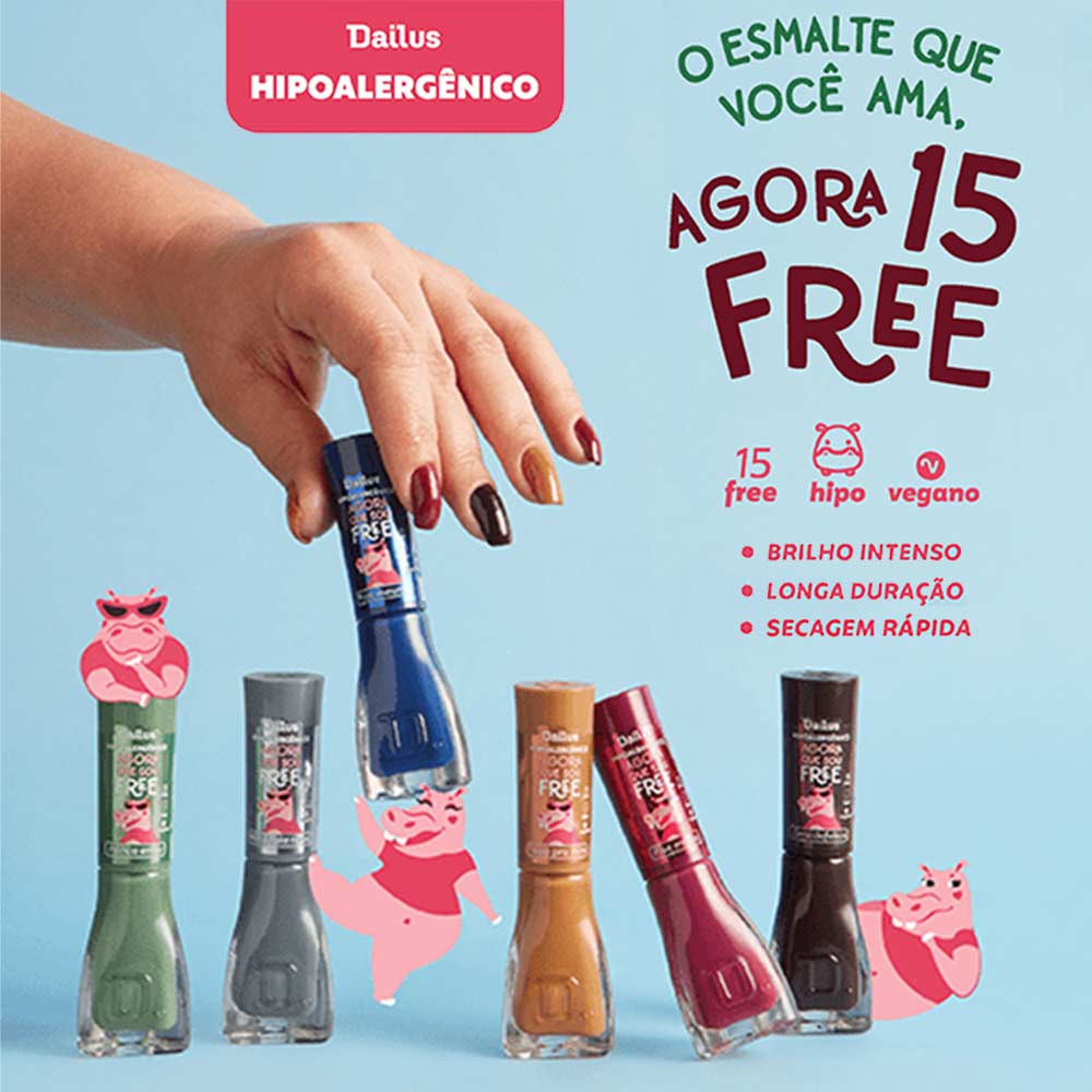 Encontraproduto.com.br - Esmalte Dailus hipoalergico Tudo pra mim 8ml sem blister