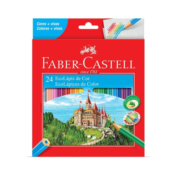 Encontraproduto.com.br - Lápis 24 Cores +Canetinha 12 Cores +Apontador Faber-Castell
