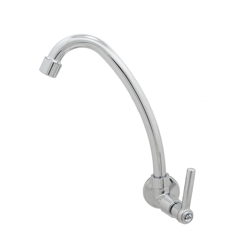 Torneira Pia 1/4V Cozinha Parede Bica Móvel Luxo Cromado