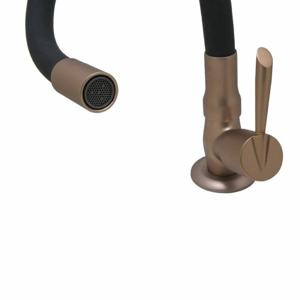 Encontraproduto.com.br - Torneira Pia Cozinha Bancada Color Flexível Preto Cobre 1/4v