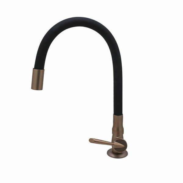 Encontraproduto.com.br - Torneira Pia Cozinha Bancada Color Flexível Preto Cobre 1/4v