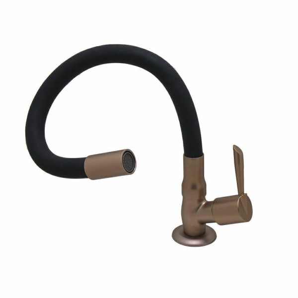 Encontraproduto.com.br - Torneira Pia Cozinha Bancada Color Flexível Preto Cobre 1/4v