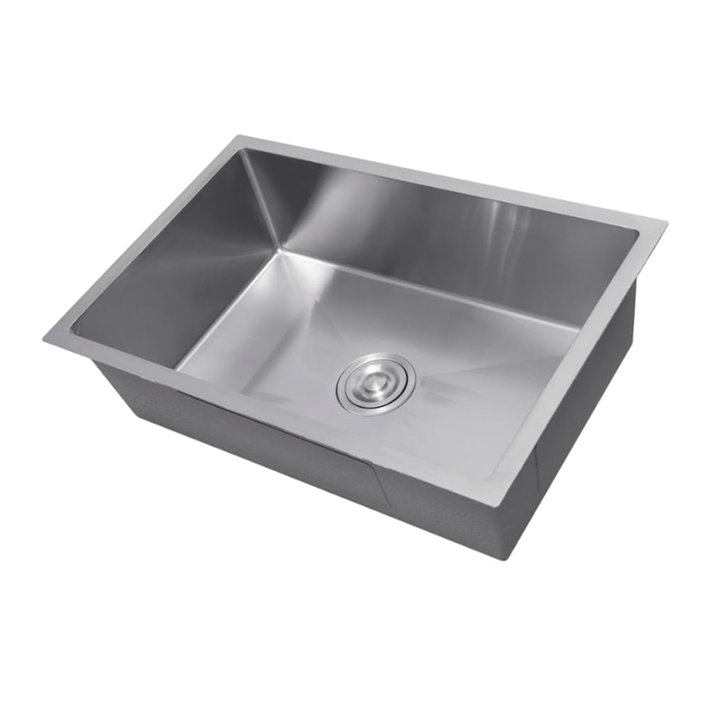 Cuba Quadrato Chrome Aco Inox Cuba Para Cozinha Com Valvula 68,0x45,0x20,0 - Levo