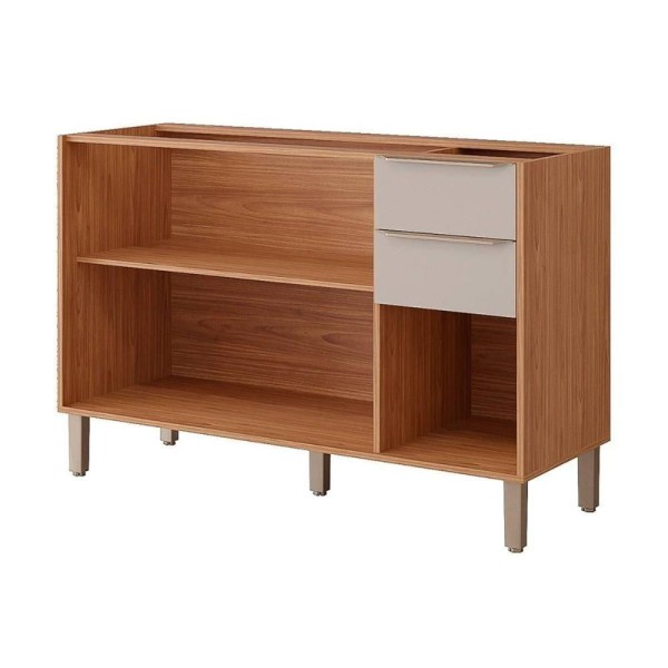 Encontraproduto.com.br - Gabinete De Cozinha Modulado Balcão Divina Com 3 Portas E 2 Gavetas Sem tampo 120cm Freijo-verde - Mgm