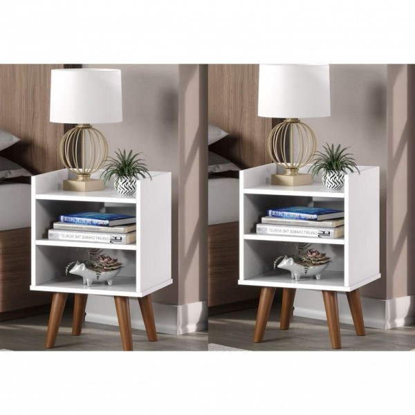 Encontraproduto.com.br - Mesa Cabeceira Pequena Mesinha Quarto Nicho 2Un