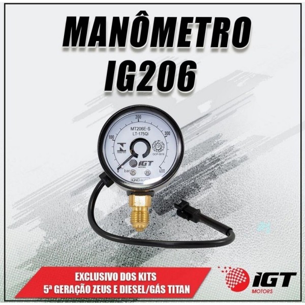 Encontraproduto.com.br - Manômetro Igt Ig206 Para Kit 5ª Geração Zeus4, Hercules