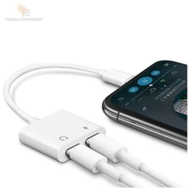 Encontraproduto.com.br - Adaptador Fone/carregador P/ Celular Lightning Celular