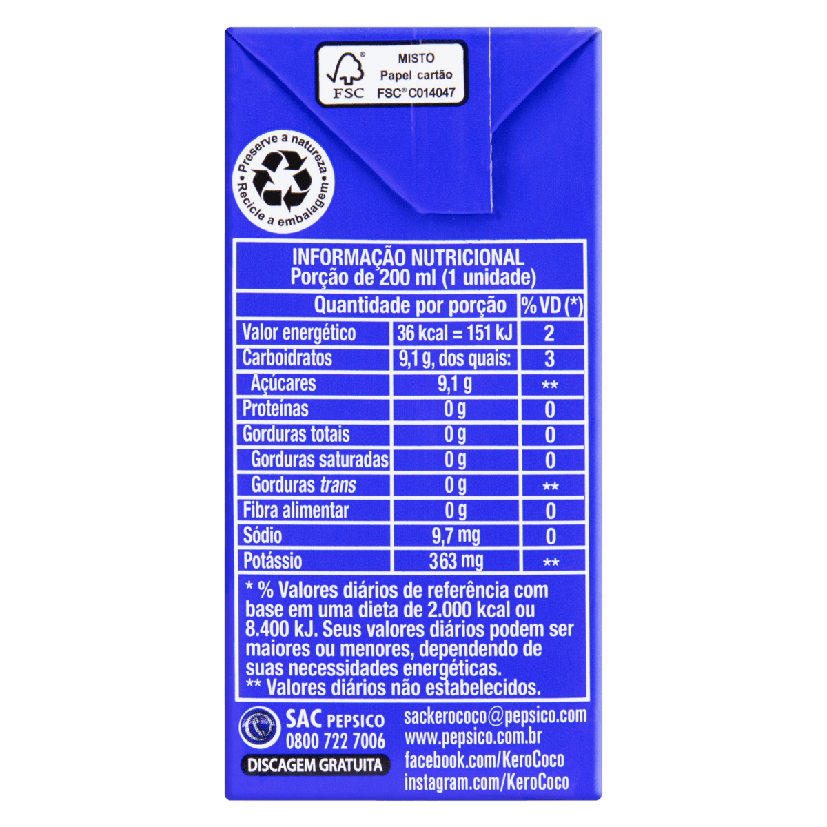 Encontraproduto.com.br - Água de Coco Kero Coco 200ml - Kero-Coco