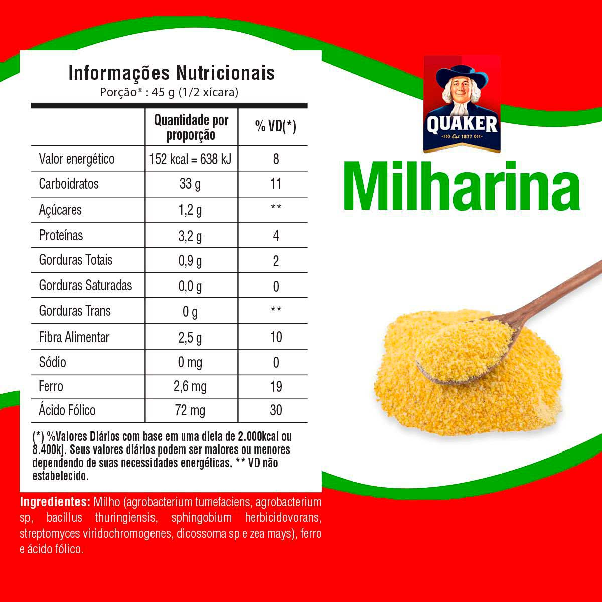 Encontraproduto.com.br - Flocos de Milho Milharina Pacote com 500g