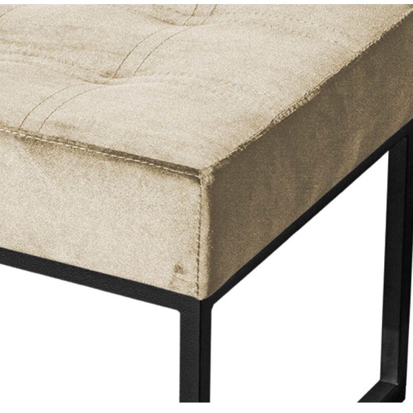 Encontraproduto.com.br - Puff Banqueta Retangular Karina Sala Estar Preto/veludo Cor:bege