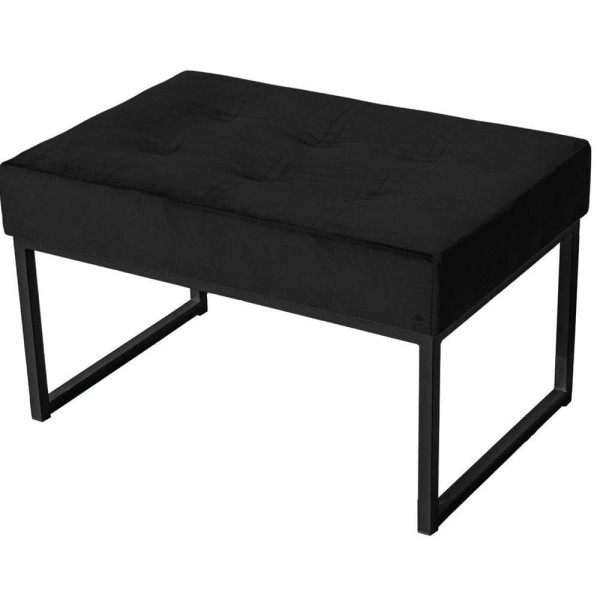 Encontraproduto.com.br - Puff Banqueta Retangular Karina Sala Estar Preto/veludo Cor:preto