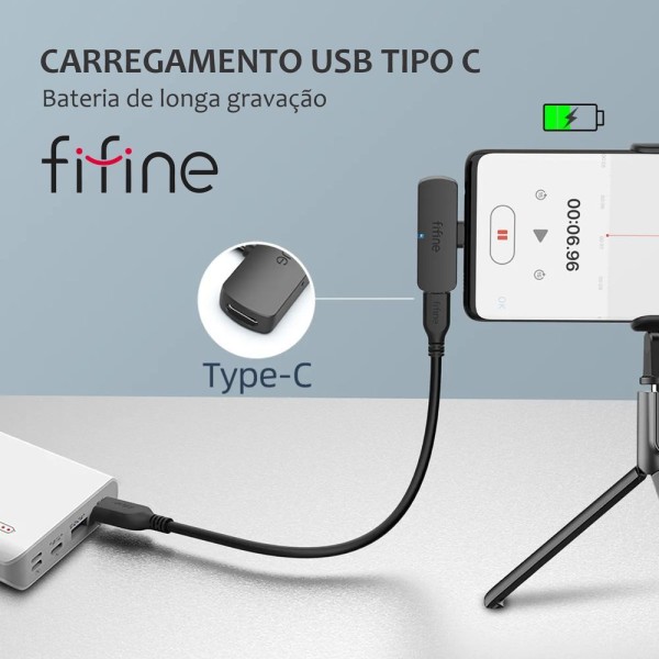 Encontraproduto.com.br - Microfone De Lapela Sem Fio Fifine M6 Para Celular Android