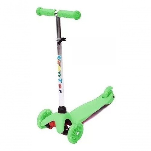 Encontraproduto.com.br - Patinete Infantil Verde Com 3 Rodas E Leds Spin Cks Cor Verde