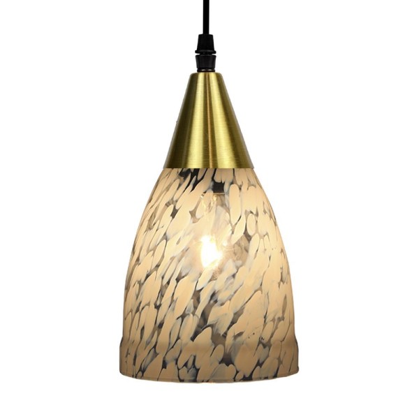 Encontraproduto.com.br - Lustre Pendente Taschibra Vicenza E27 Transparente Leitoso Bivolt Ouro