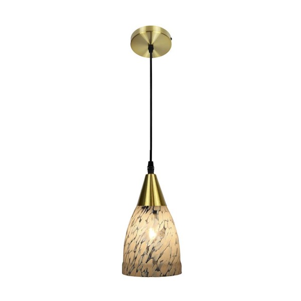Encontraproduto.com.br - Lustre Pendente Taschibra Vicenza E27 Transparente Leitoso Bivolt Ouro