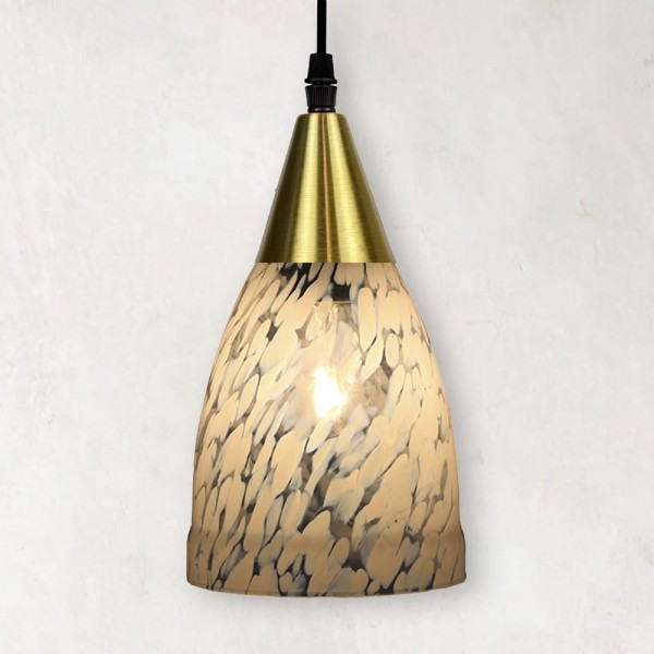 Encontraproduto.com.br - Lustre Pendente Taschibra Vicenza E27 Transparente Leitoso Bivolt Ouro