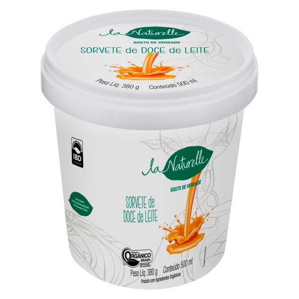 Encontraproduto.com.br - Sorvete Orgânico Doce de Leite La Naturelle Pote 500 ml