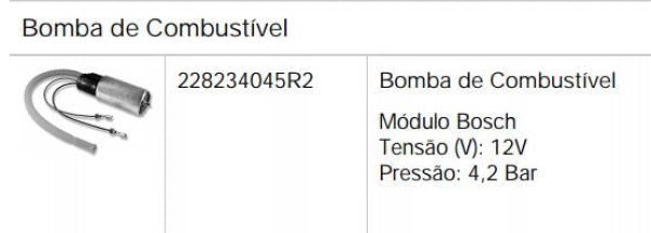 Bomba Combustivel InjeÇÃo Universal 4,2Bar Bosch Marwall