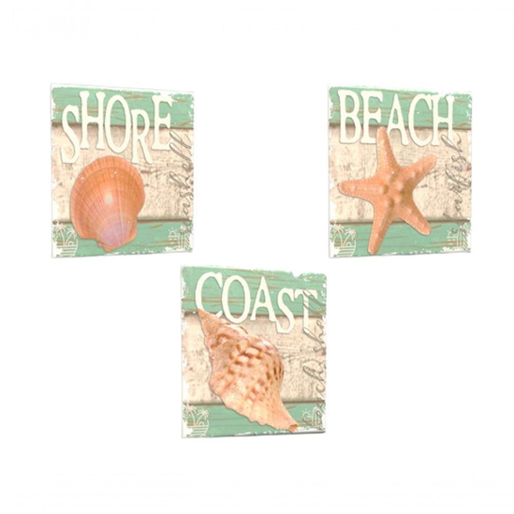 Encontraproduto.com.br - Quadros Praia Mar 3 Un