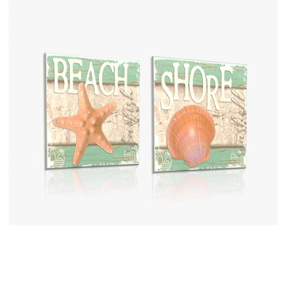 Encontraproduto.com.br - Quadros Praia Mar 2 Un