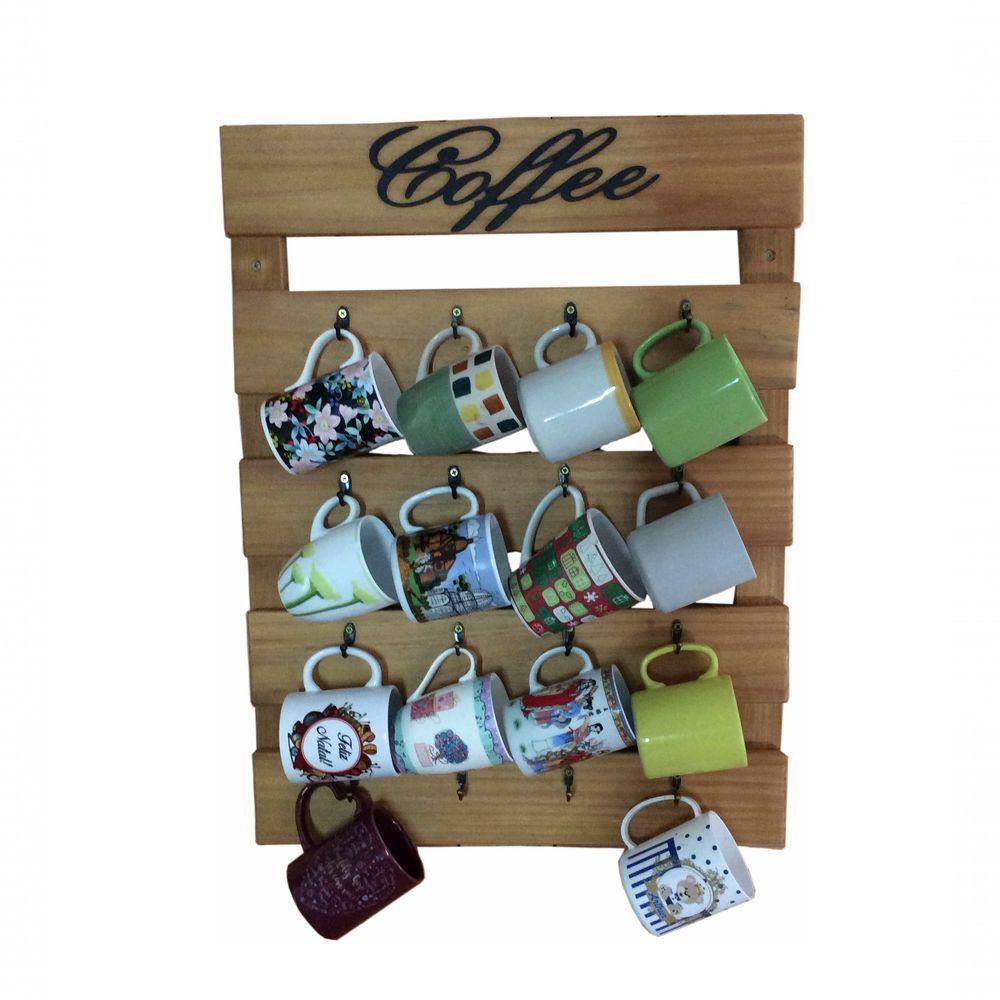 Encontraproduto.com.br - Porta Xícaras Madeira 16 Un