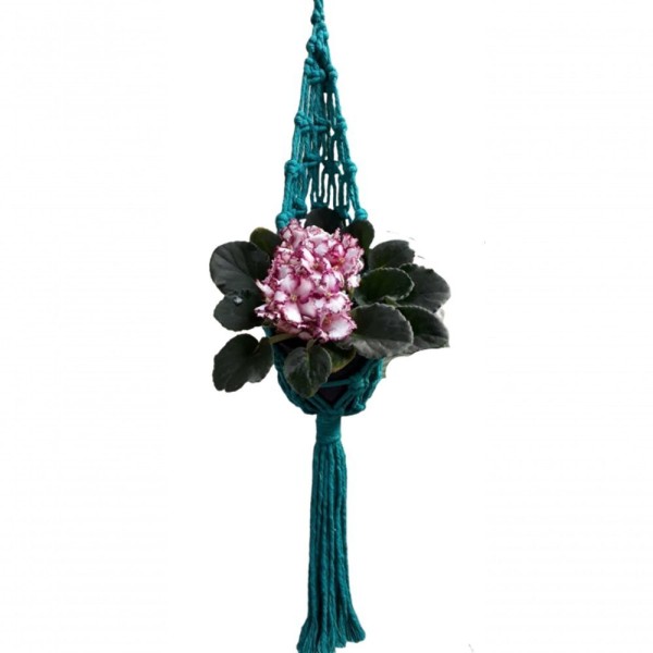 Encontraproduto.com.br - Suporte Plantas Macramê Azul