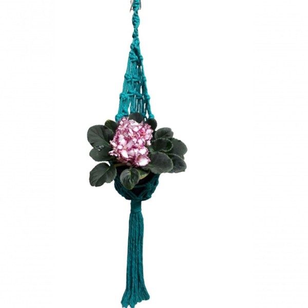 Encontraproduto.com.br - Suporte Plantas Macramê Azul