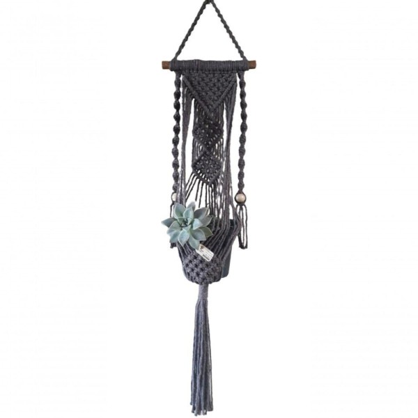 Encontraproduto.com.br - Suporte Plantas Macramê Preto Deise