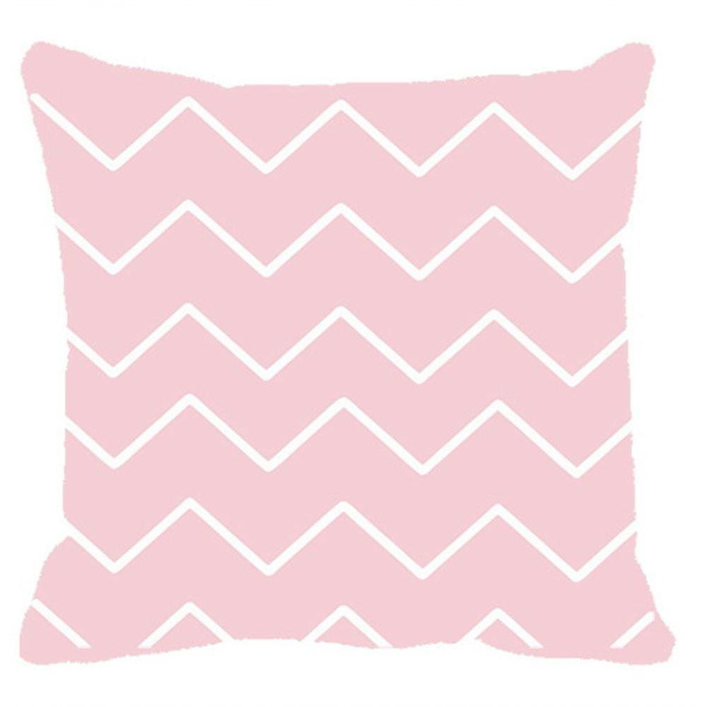 Almofada Chevron Rosa Branco Sala Quarto 40x40 Enchimento