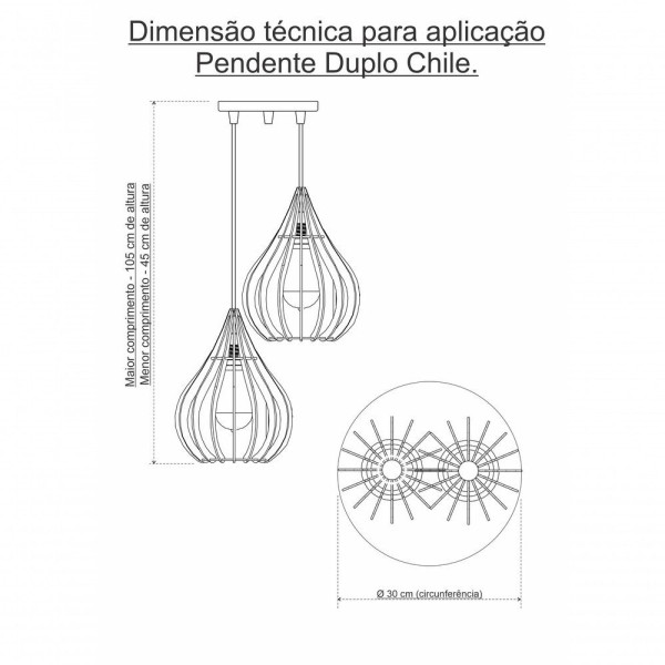 Encontraproduto.com.br - Luminária Teto Lustre Pendente Balcão Cozinha Sala Duplo Cor:chocolate