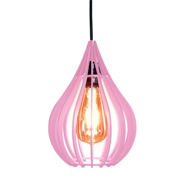 Encontraproduto.com.br - Luminária Teto Lustre Pendente Balcão Cozinha Sala Chile Cor:rosa