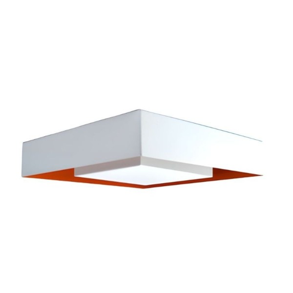 Encontraproduto.com.br - Plafon Branco De Sobrepor Quadrado Luz Indireta 50x50 E27