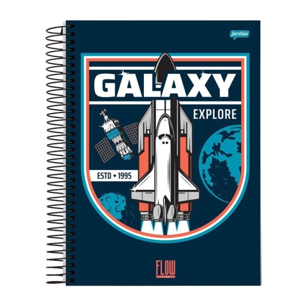 Encontraproduto.com.br - Caderno Espiral 1/4 Capa Dura Flow 80fls
