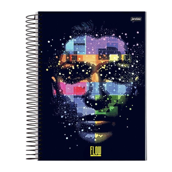 Encontraproduto.com.br - Caderno Espiral 1/4 Capa Dura Flow 80fls