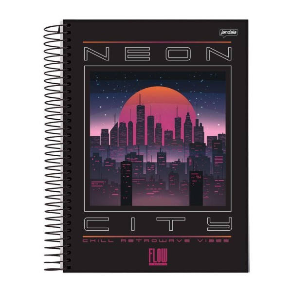 Encontraproduto.com.br - Caderno Espiral 1/4 Capa Dura Flow 80fls