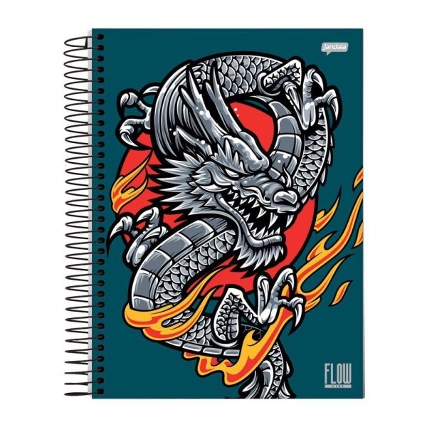 Encontraproduto.com.br - Caderno Espiral 1/4 Capa Dura Flow 80fls