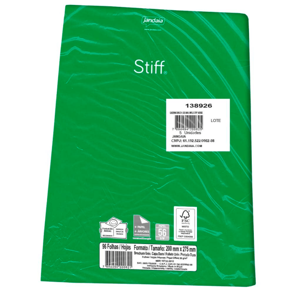Encontraproduto.com.br - CADERNO BROCH. C/D UNIV. 96FLS STIFF VERDE